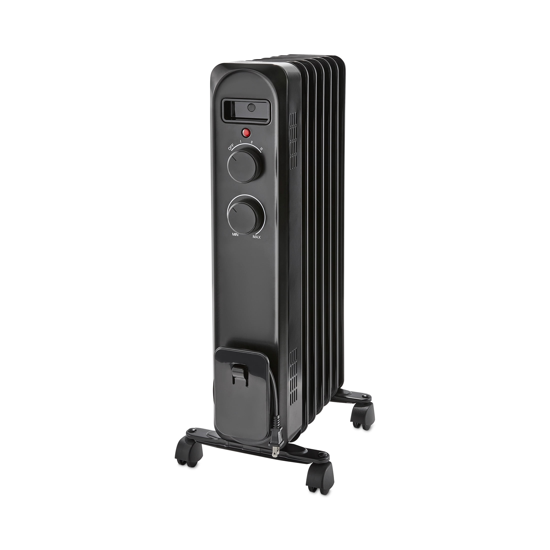 Mainstays Black 1500W 3 Heat Settings Oil Filled Heater