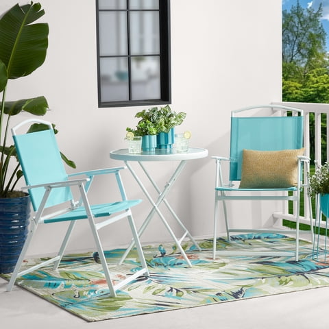 Mainstays Albany Lane 3-Piece Bistro Set, Aqua