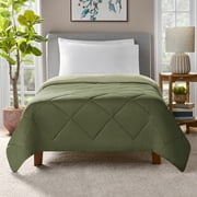 Mainstays Twin/Twin XL Comforter, All-Season Reversible Microfiber, Dark Green