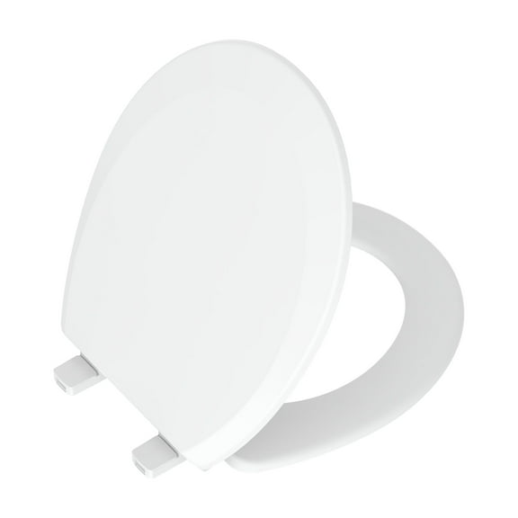 Mainstays Plastic 17 Inch Round Toilet Seat in Daisy White