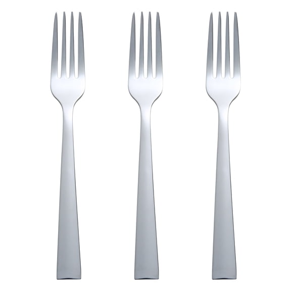 Mainstays Chiazza Stainless Steel Everyday Dinner Fork, 3 Piece Set, Silver