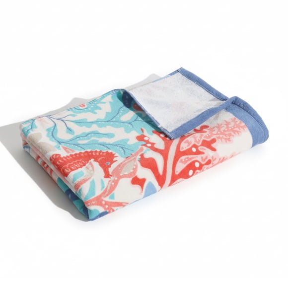 Mainstays Coral Reef Beach Towel, 36 x 72 Inches, Soft and Absorbent