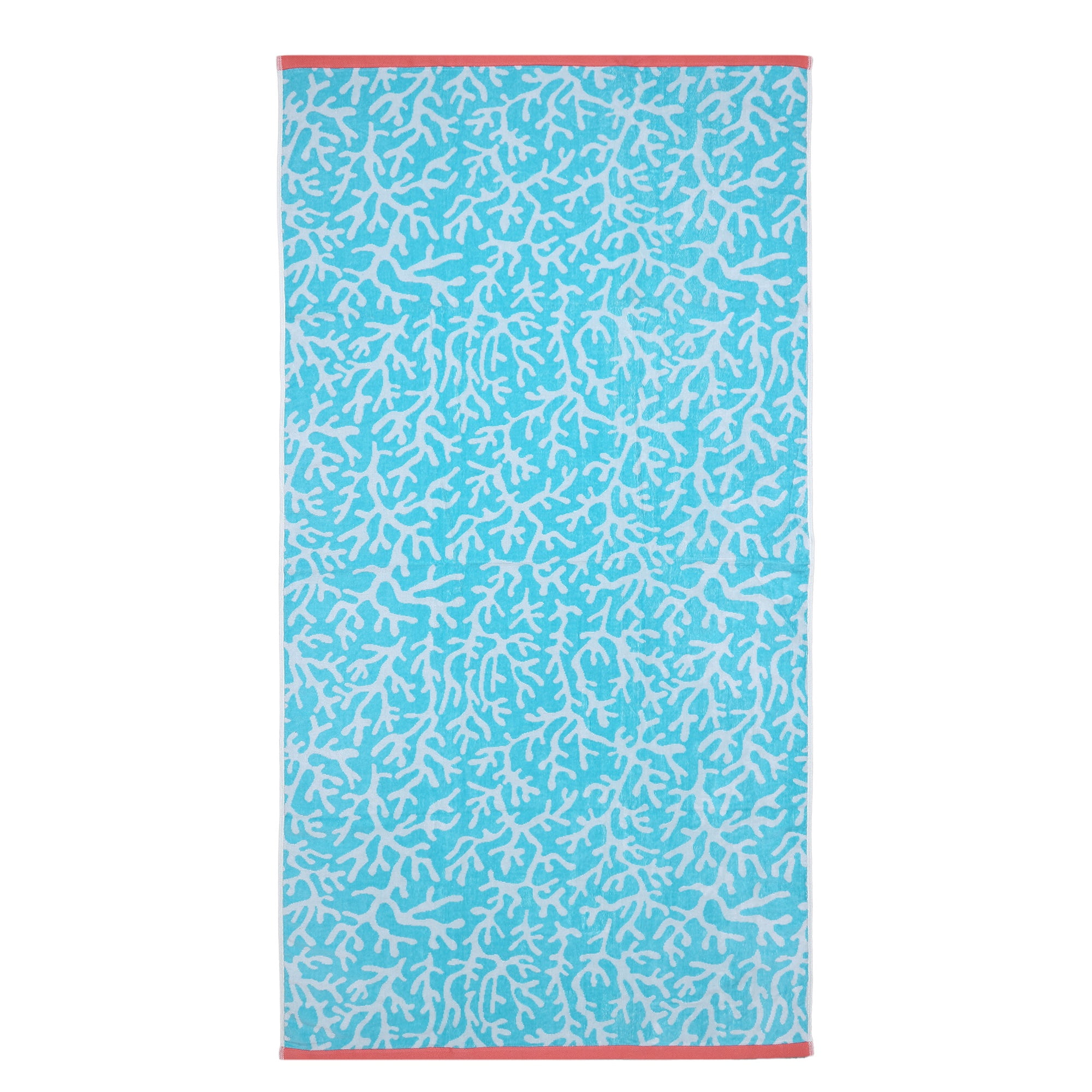 Mainstays Beach Collection Cotton Blend Beach Towel, 36 x 72 in, Coral Teal