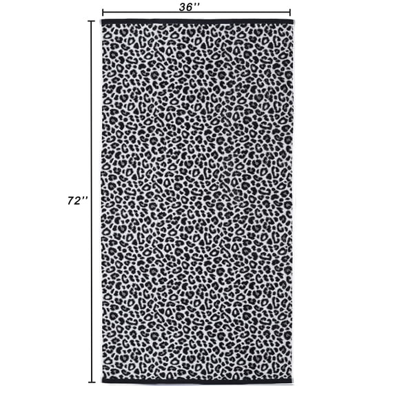Mainstays Oversized Cotton Blend Beach Towel, 72 x 36 in, Leopard Beige