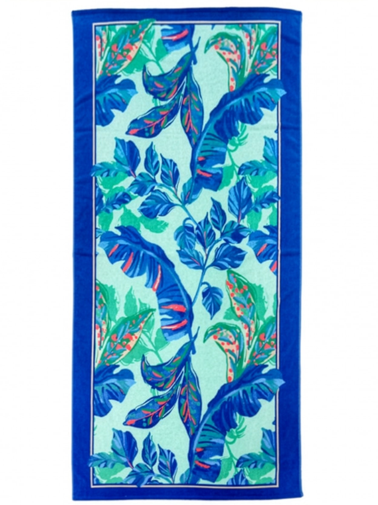 Mainstays Oversized Cotton Blend Beach Towel, 36 x 72 in, Tropical Foliage