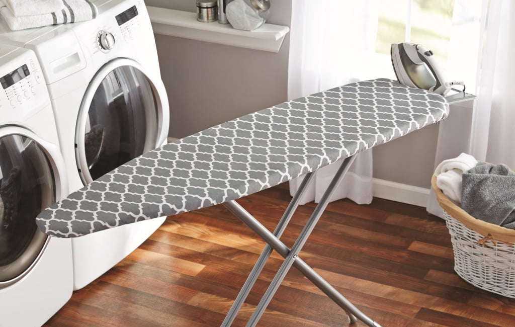 Mainstays Deluxe Lattice Cotton Removable Ironing Board Cover, Gray & White - Walmart.com