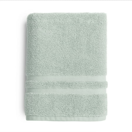 Mainstays Performance Cotton Bath Towel, Super Soft Quick Dry Fade Resistant, Solid Light Green