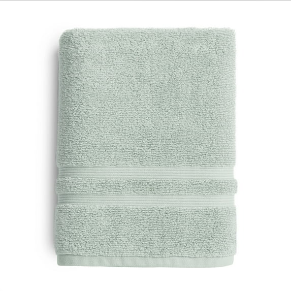 Mainstays Performance Cotton Bath Towel, Super Soft Quick Dry Fade Resistant, Solid Light Green