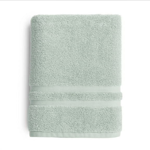 Mainstays Performance Cotton Bath Towel, Super Soft Quick Dry Fade Resistant, Solid Light Green