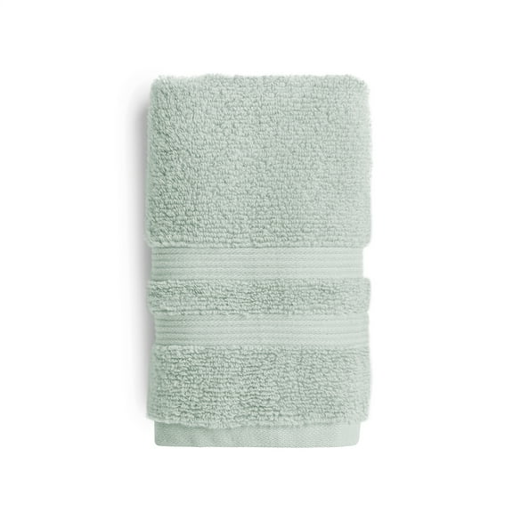 Mainstays Performance Cotton Hand Towel, Super Soft Quick Dry Fade Resistant, Solid Light Green