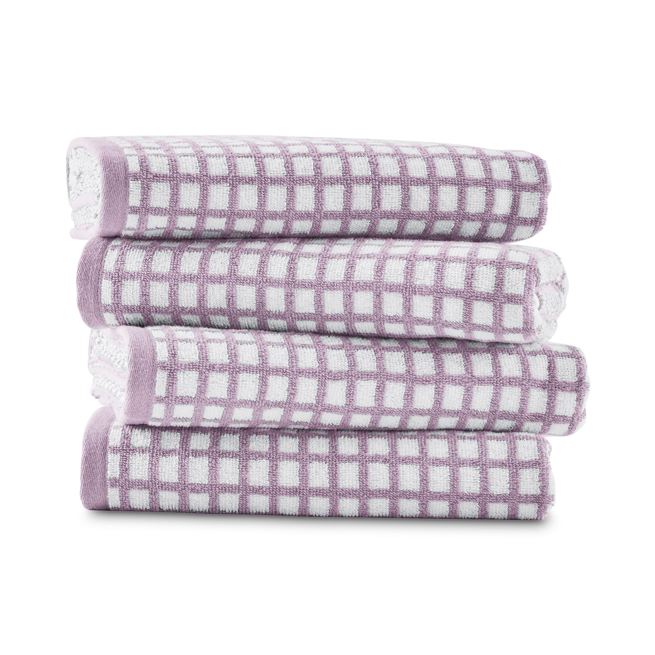Mainstays Performance Quick-Dry Bath Towel Set, 4-Piece, Hazy Purple