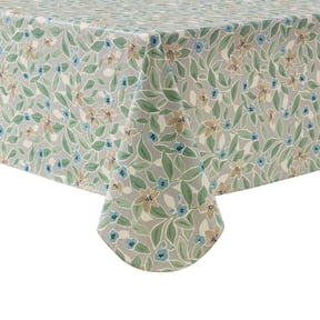 Mainstays PEVA Floral Tablecloth, Indoor & Outdoor Table Decoration 60" x 102" Grey Floral