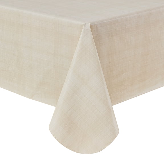 Mainstays Tablecloth, Papyrus Beige Tonal Plaid, Rectangle, 60 in x 102 in