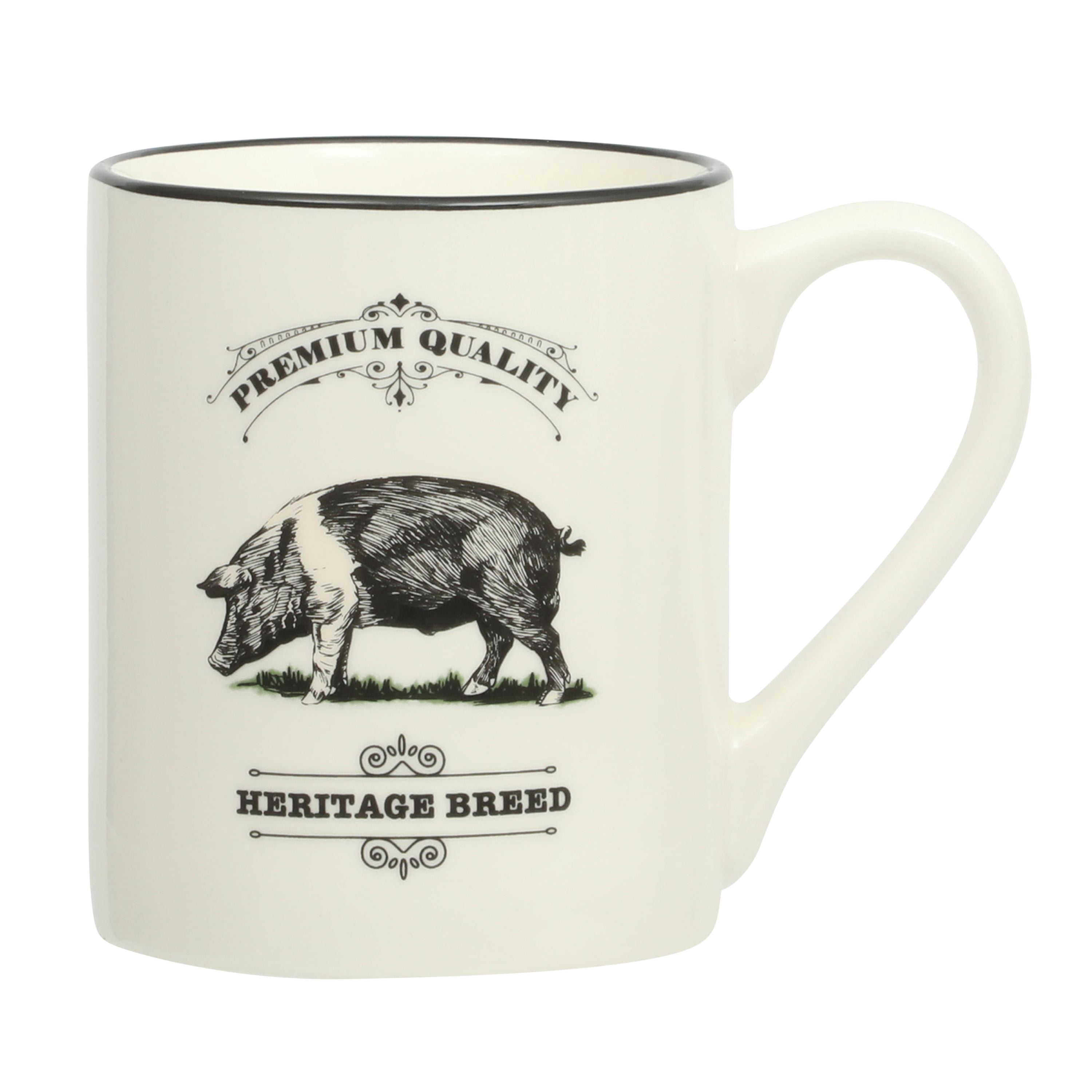 Mainstays 17oz Pig Barn Animal White Stoneware Mug