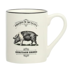 Mainstays 17oz Pig Barn Animal White Stoneware Mug