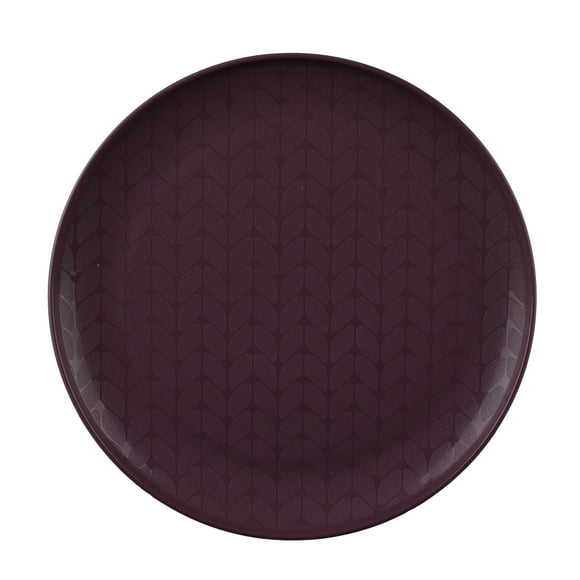 Mainstays - Purple Round Plastic Plate, Interwoven Braided Etched, 10.5 Inch