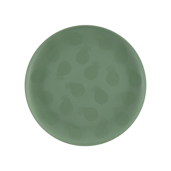 Mainstays 10.5 Inch Round Plastic Etched Pear Plate, Green