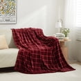 thumbnail image 1 of Mainstays Plush Couch Throw Blanket, Red Plaid, 50 x 60 in, 1 of 5