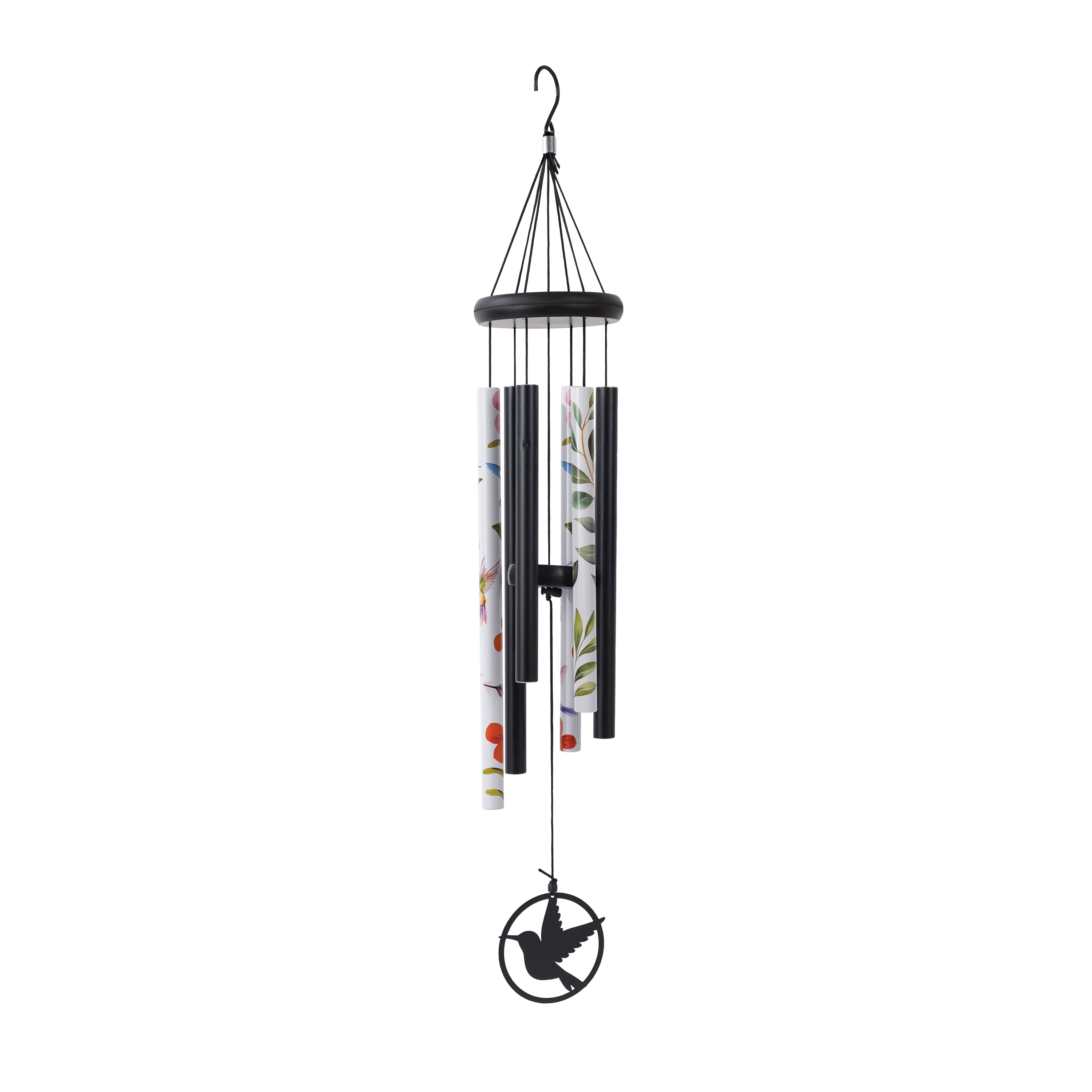 Mainstays Plastic and Metal Printed Hummingbird Outdoor Wind Chime, Weather-Resistant