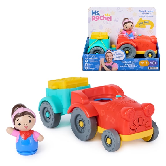 Ms. Rachel Sing & Learn Tractor Vehicle with Sounds, Prompts & Ms. Rachel Figure, Ages 1+