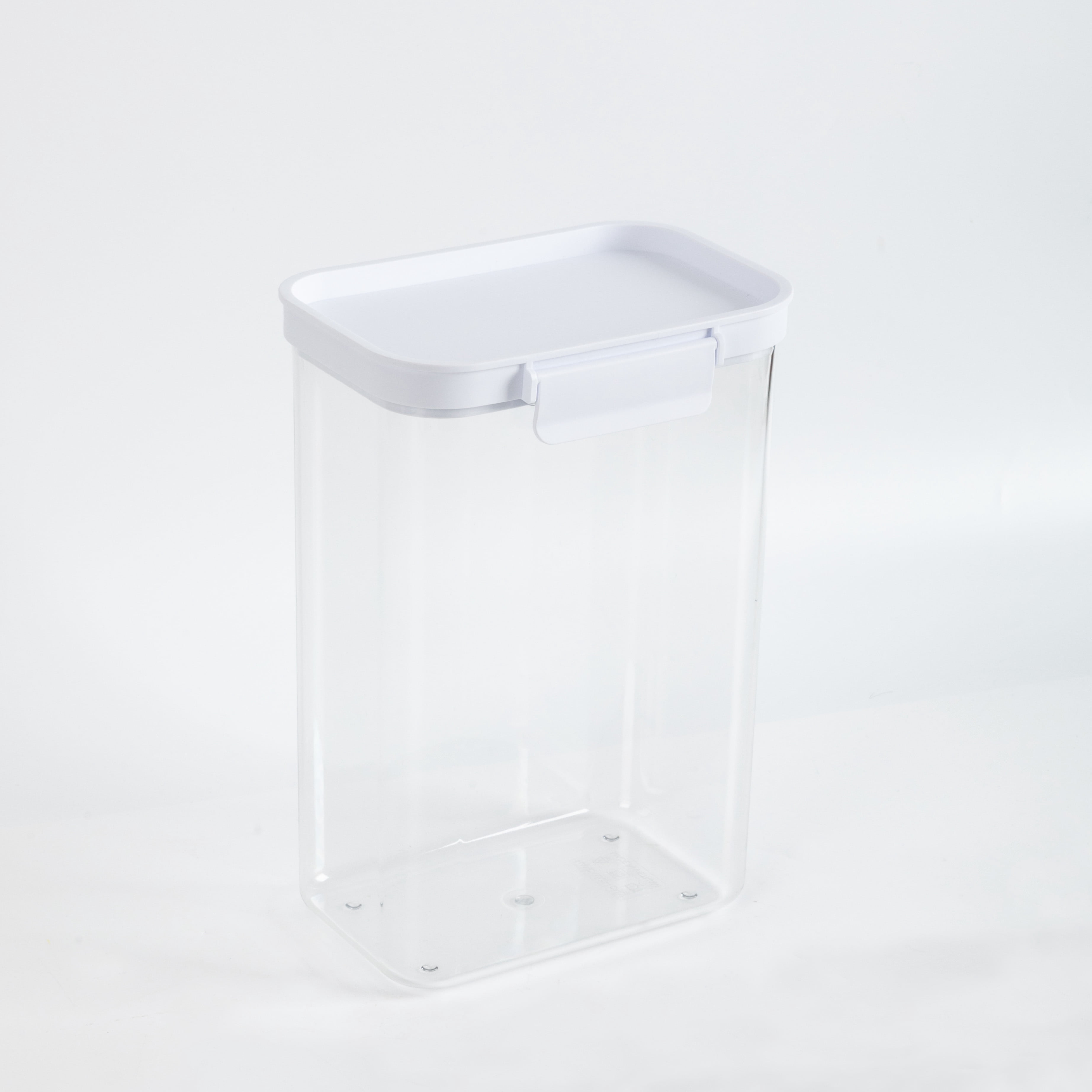 Mainstays Large Rectangular Plastic Pantry Storage Canister, Kitchen Food Storage Container for Dry Foods and Pantry Organization, 6.9" W x 4.8" D x 9.8" H