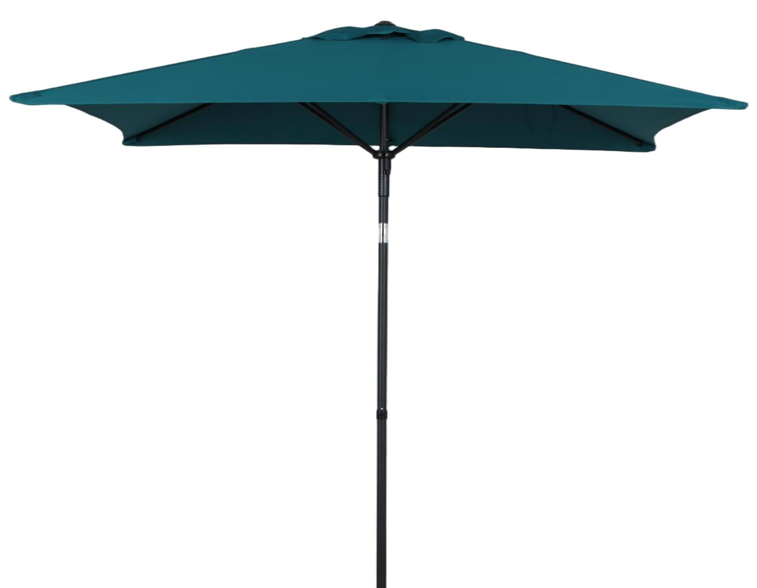 Mainstays Outdoor 6 x 7.5' Rectangle Teal Market Patio Umbrella, Push-Up, 3-Angle Tilt