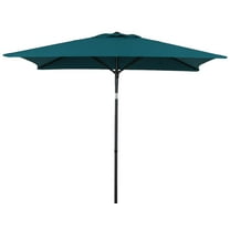 Mainstays Outdoor 6 x 7.5' Rectangle Teal Market Patio Umbrella, Push-Up, 3-Angle Tilt