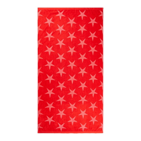 Mainstays Beach Towel, 36 x 72 in, Red Star