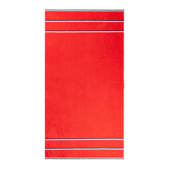Mainstays Patriotic Cotton Blend Cabana Beach Towel, 36 x 72 in, Red