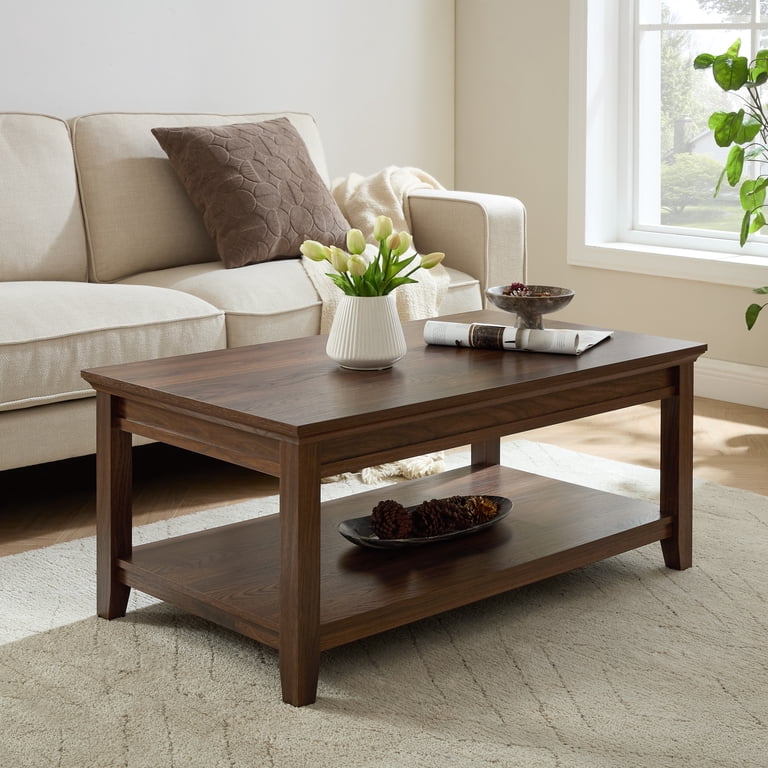 Mainstays Traditional Coffee Table, Walnut Finish - Walmart.com
