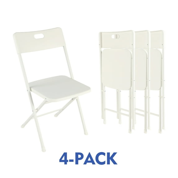 Mainstays Resin Folding Chair,White( Set of 4)