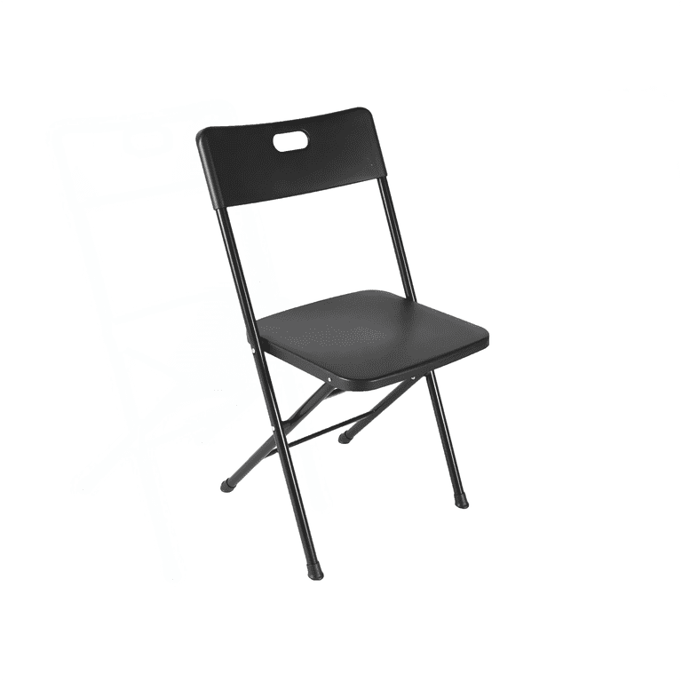 Mainstays Resin Folding Chair with Carry Handle, Black - Walmart.com