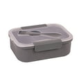 thumbnail image 1 of Mainstays Food Storage Bento Container, Rectangle, Gray, 42oz Capacity, A Practical Choice for School Lunches and Activities, 1 of 5