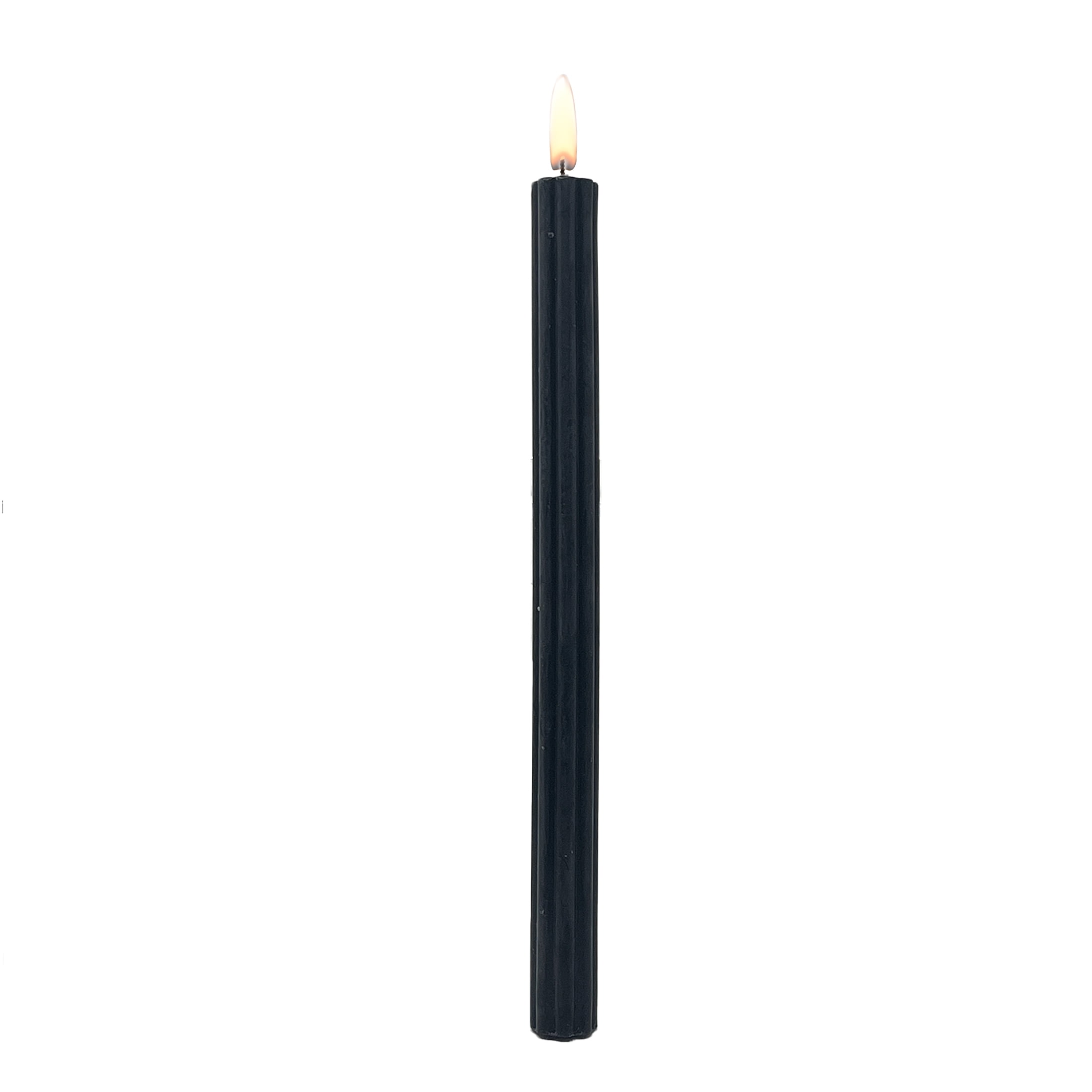 Mainstays Paraffin Wax 10" Ribbed Taper Candle, Unscented, Black