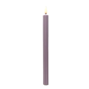 Mainstays Paraffin Wax Ribbed Taper Candle, 10 in, Unscented, Purple