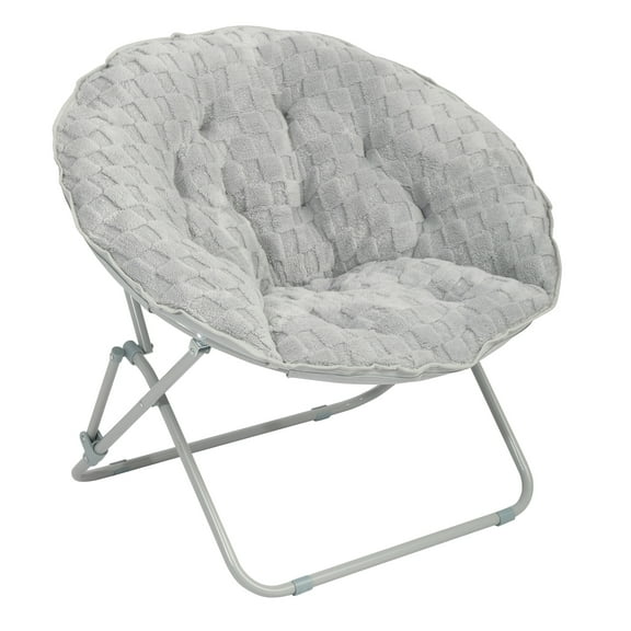 Mainstays Saucer Chair for Kids and Teens, Silver