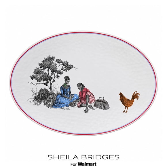 Sheila Bridges Harlem Toile Picnic Melamine 14.4" x 20.4" Serving Tray