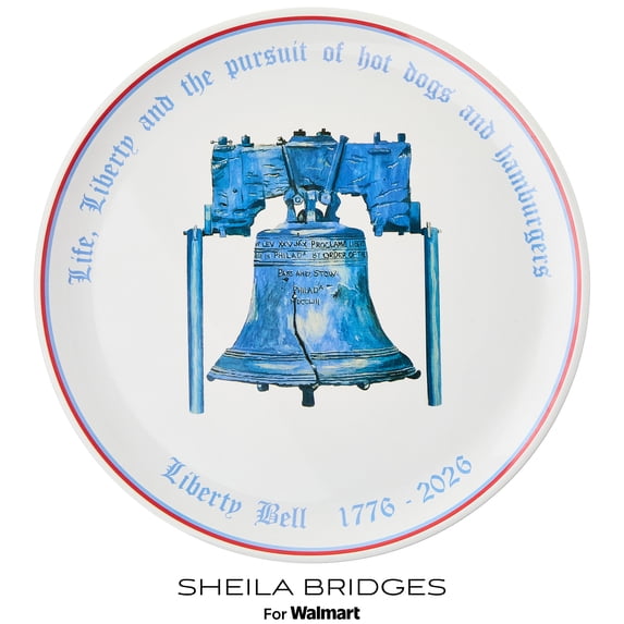 Sheila Bridges Philadelphia Collection Liberty Bell Melamine 14.25" Serving Platter