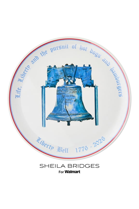 Sheila Bridges Philadelphia Collection Liberty Bell Melamine 14.25" Serving Platter