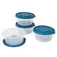 thumbnail image 1 of Mainstays Semi Durable Round 6.2cup Plastic Food Storage Container 4 Pack, Ideal Use for Meal Prep and Batch Cooking, 1 of 6