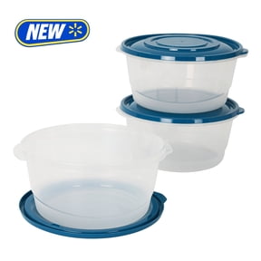 Mainstays Semi Durable Round 15.7 Cup Food Storage Container, Plastic, 3 Pack, Ideal Use for Meal Prep, Batch Cooking, or Bulk Storage