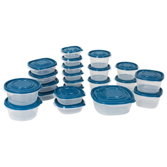 Mainstays Semi Durable 42pc Plastic Food Storage Container set, Ideal Use for Refrigeration Storage and Organization, Meal Prep, and Batch Cooking