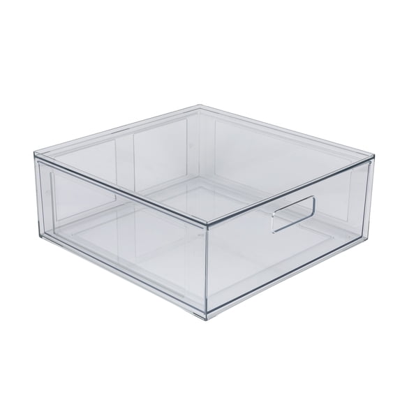 Mainstays Large Clear Plastic Pull-Out Closet Organizer Drawer, 14 in x 13.78 in x 5.5 in