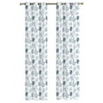 thumbnail image 1 of Mainstays Sheer Printed Grommeted Curtain, Set of 2, Teal Floral, 38” W x 63” L, 1 of 2