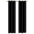thumbnail image 1 of Mainstays Sheer Grommeted Curtain, Set of 2, Solid Black, 38” W x 84” L, 1 of 2