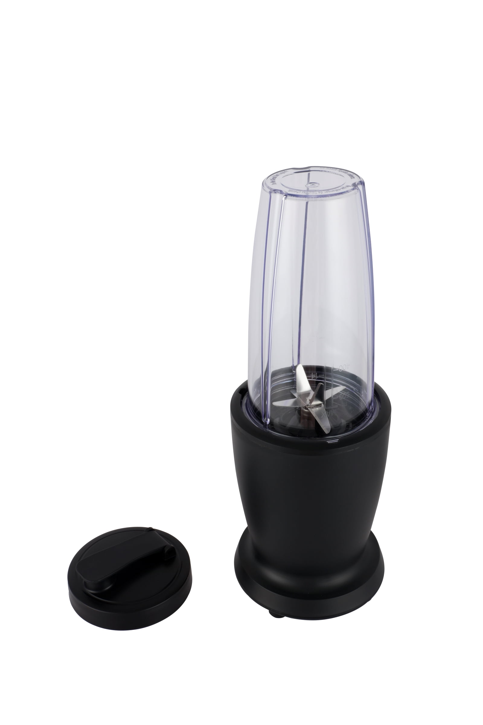 Mainstays Single Serve Blender, Black, 300W, with 1 Tumbler (18oz; AS), 1 Drinking Lid, Stainless Steel Blade