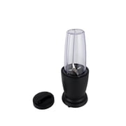 Mainstays Single Serve Blender, Black, 300W, with 1 Tumbler (18oz; AS), 1 Drinking Lid, Stainless Steel Blade