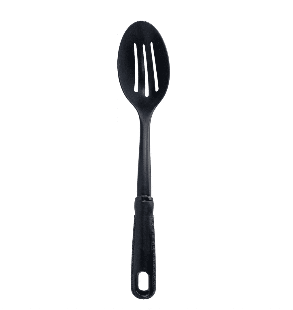 Mainstays Comfort Grip Black Nylon Slotted Spoon, 12.6" L