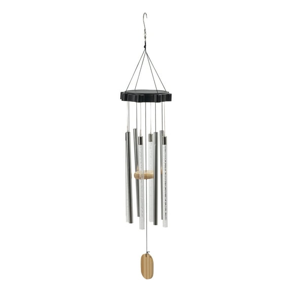 Mainstays Solar Bubble Plastic and Metal Outdoor Wind Chime with Color-Changing LED Lights, Weather-Resistant