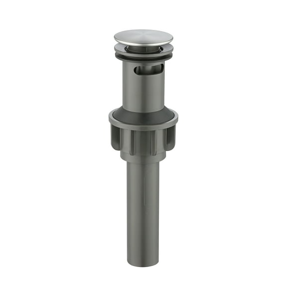Mainstays Push Pop-Up Drain with Overflow in Satin Nickel